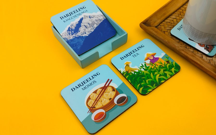Darjeeling Railway | Coasters Set of 4 - Coasters - Indic Inspirations