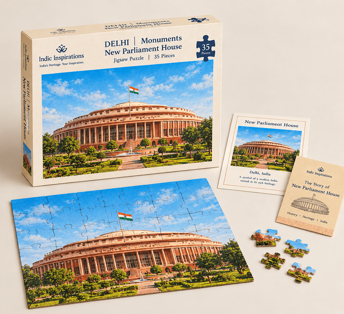 DELHI | Monuments | New Parliament House | Jigsaw Puzzle | 35 Pieces - puzzles - Indic Inspirations