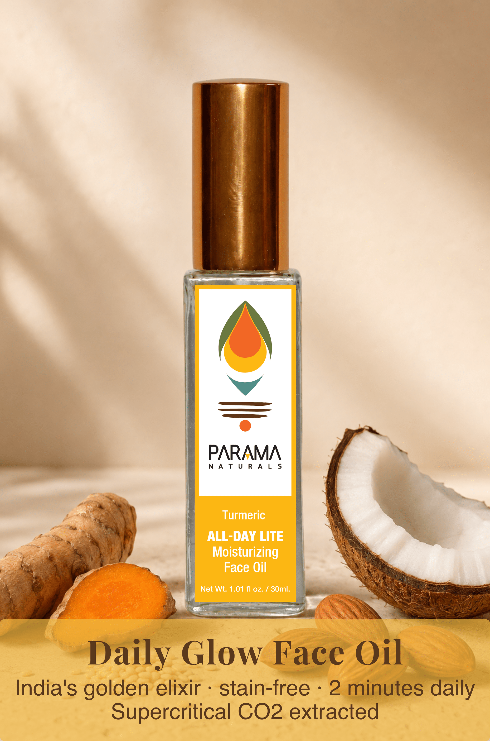 FACE OIL | Turmeric ALL-DAY LITE Moisturizing Face Oil - Indic Inspirations
