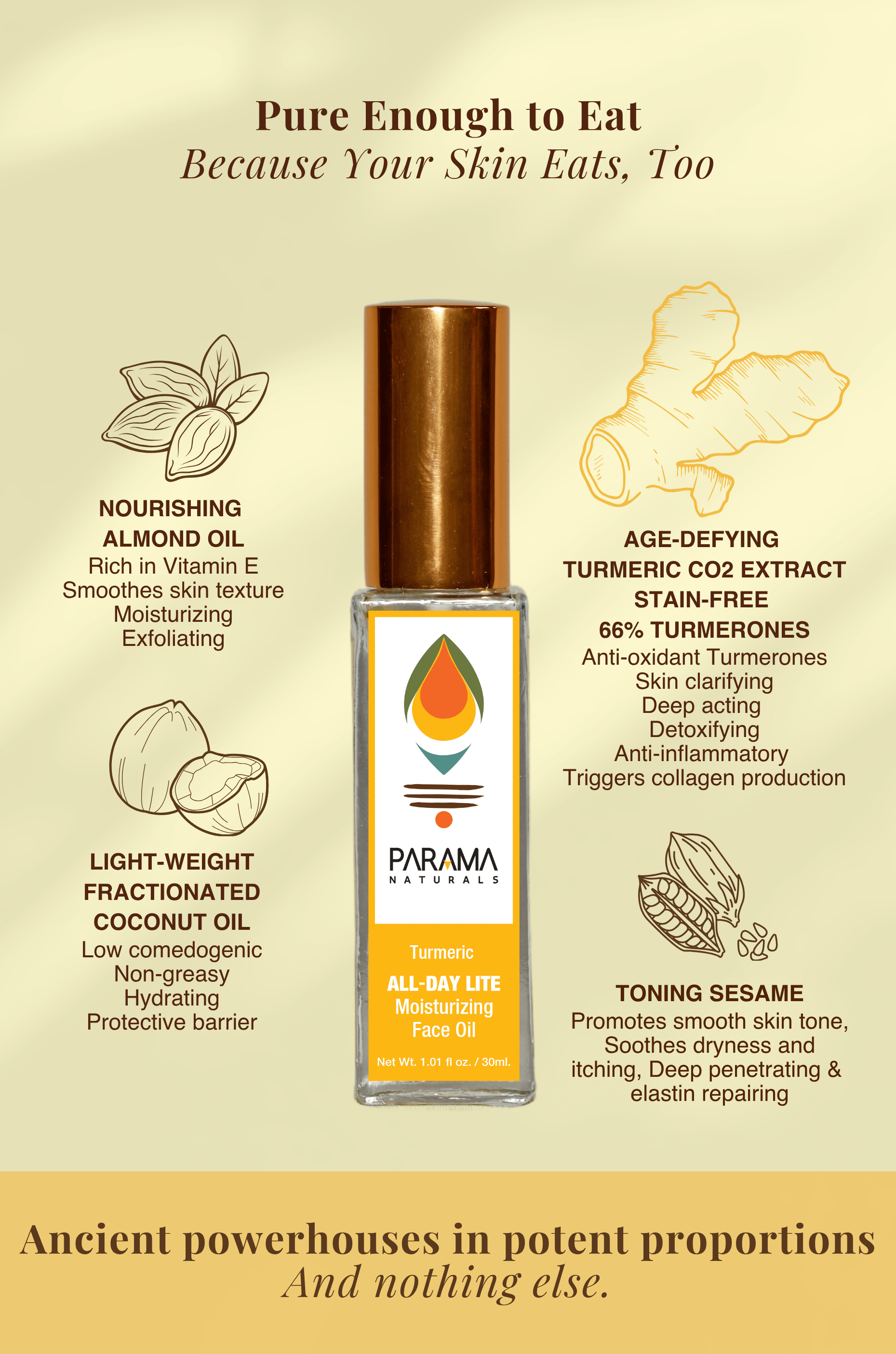 FACE OIL | Turmeric ALL-DAY LITE Moisturizing Face Oil - Indic Inspirations