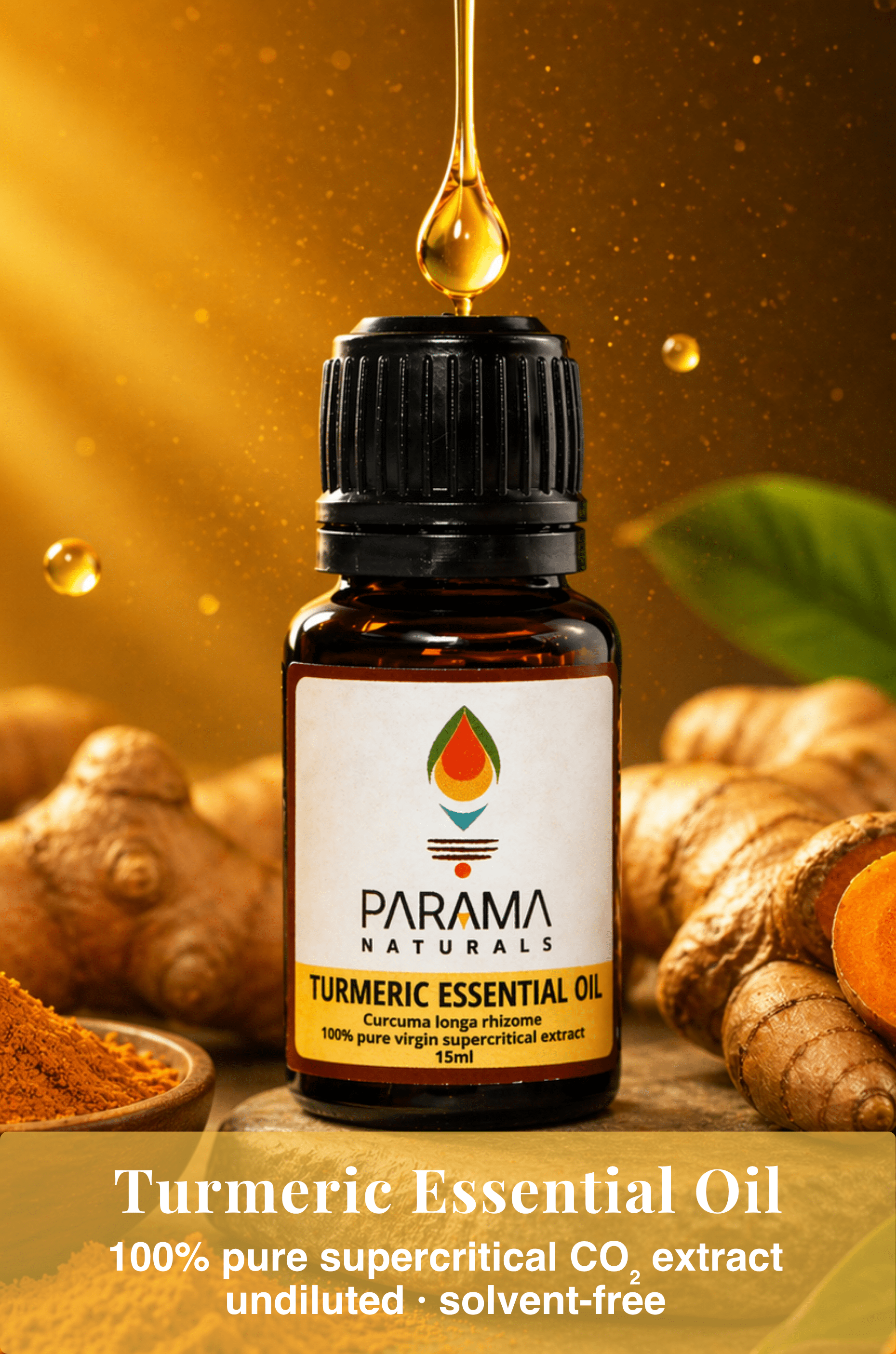 FACE OIL | Turmeric CO₂ Extract Essential Oil – Turmerone-Rich Glow - Indic Inspirations