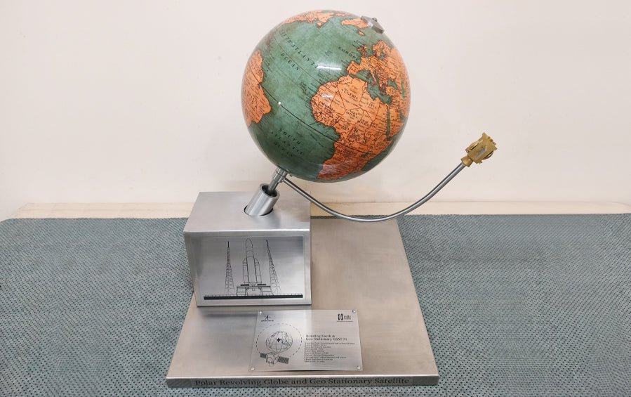 GSAT Satellite Orbiting Earth Globe | Model - Globe - Indic Inspirations