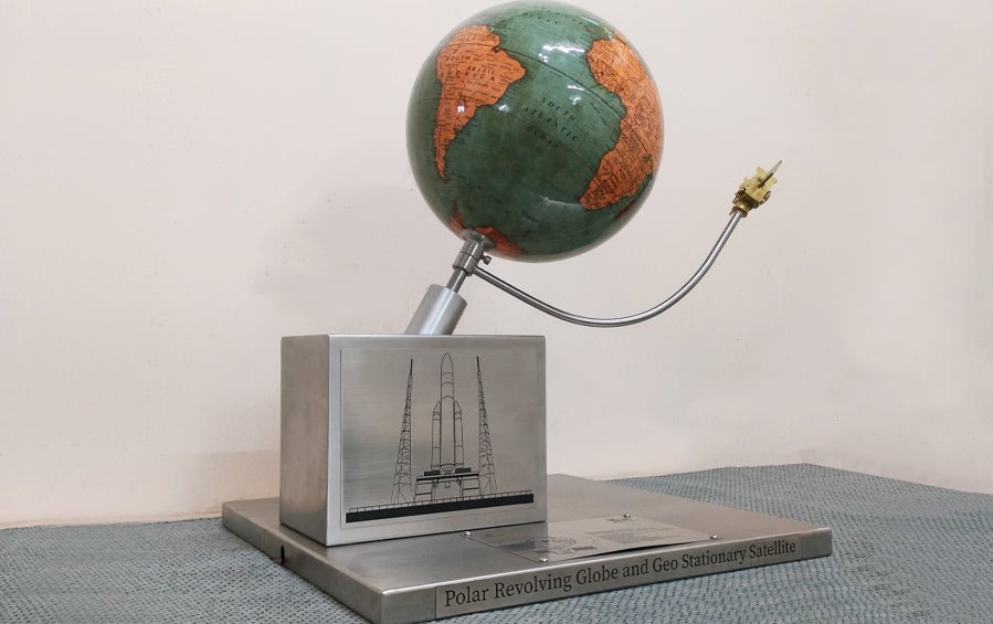 GSAT Satellite Orbiting Earth Globe | Model - Globe - Indic Inspirations