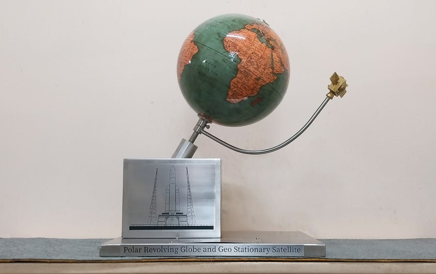GSAT Satellite Orbiting Earth Globe | Model - Globe - Indic Inspirations