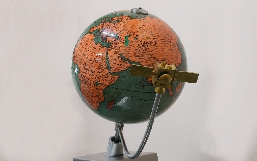 GSAT Satellite Orbiting Earth Globe | Model - Globe - Indic Inspirations