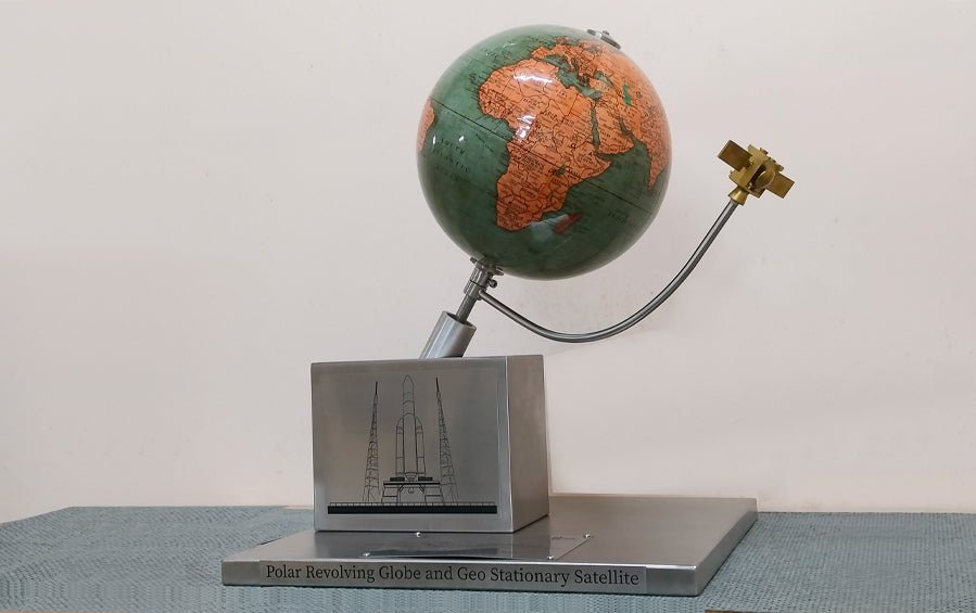 GSAT Satellite Orbiting Earth Globe | Model - Globe - Indic Inspirations