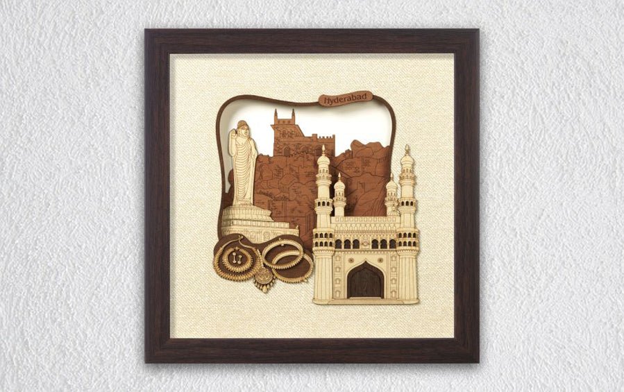 Hyderabad Monuments Frame - City souvenirs - indic inspirations