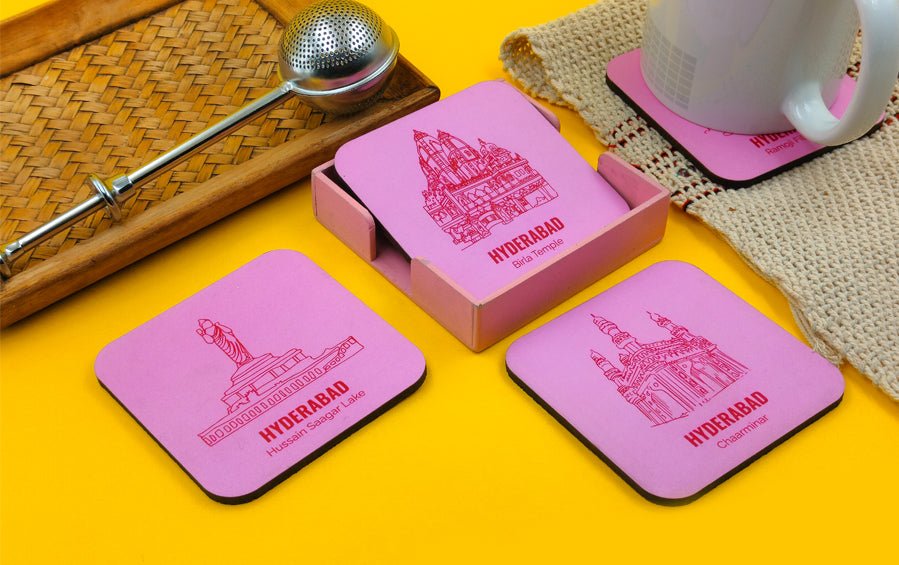 HYDERABAD | Set of 4 Coasters - Coasters - Indic Inspirations