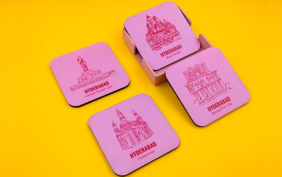 HYDERABAD | Set of 4 Coasters - Coasters - Indic Inspirations