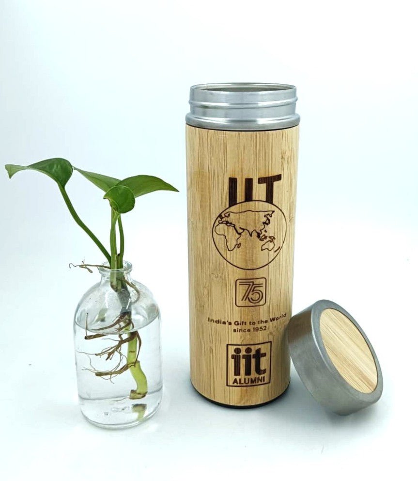 IIT at 75 | Proud IIT Alumni - Bamboo Bottle - Water Bottles - Indic Inspirations