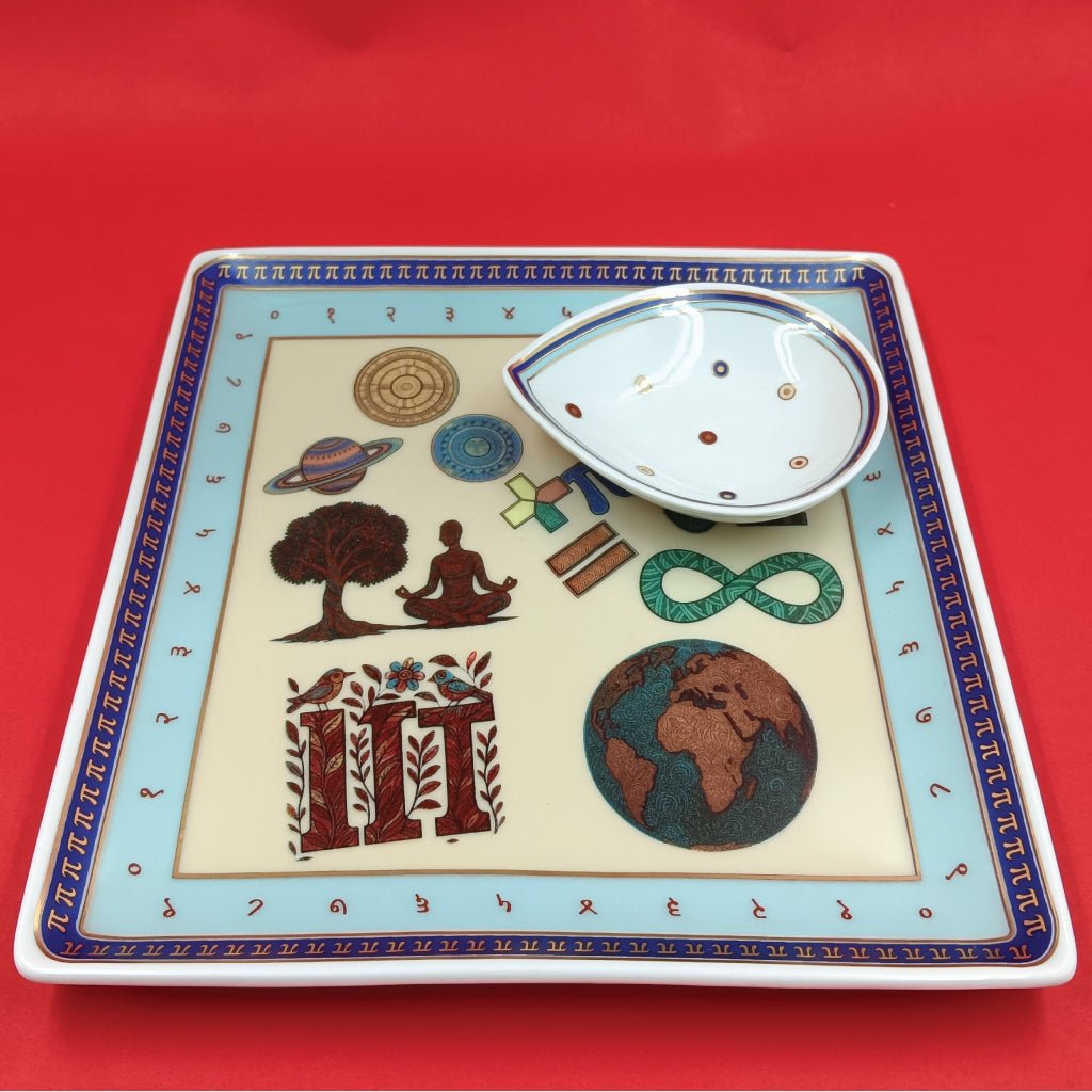 IKS to IITs | Gifts to the World | Ceramic Platter - Platters - Indic Inspirations