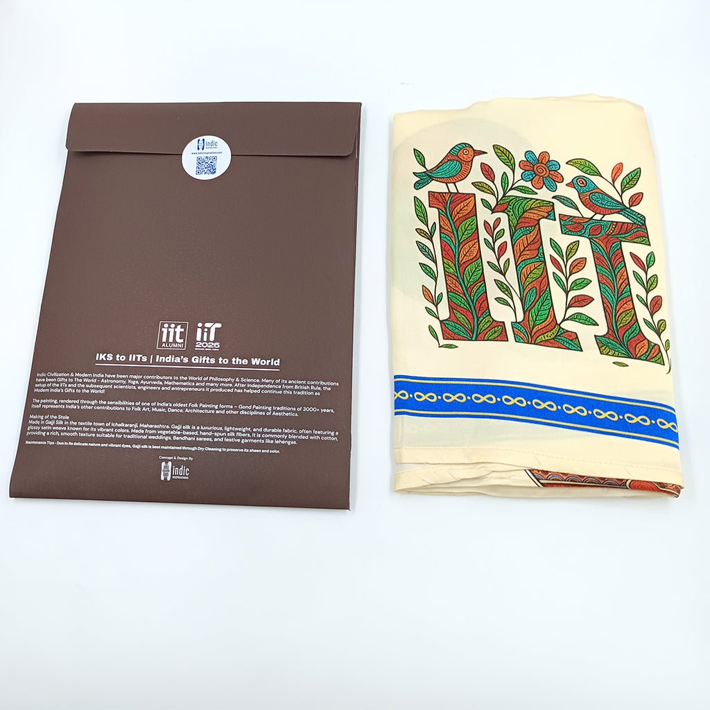 IKS to IITs | India's Gifts to the World | Silk Stole for Her & Him - stole - Indic Inspirations