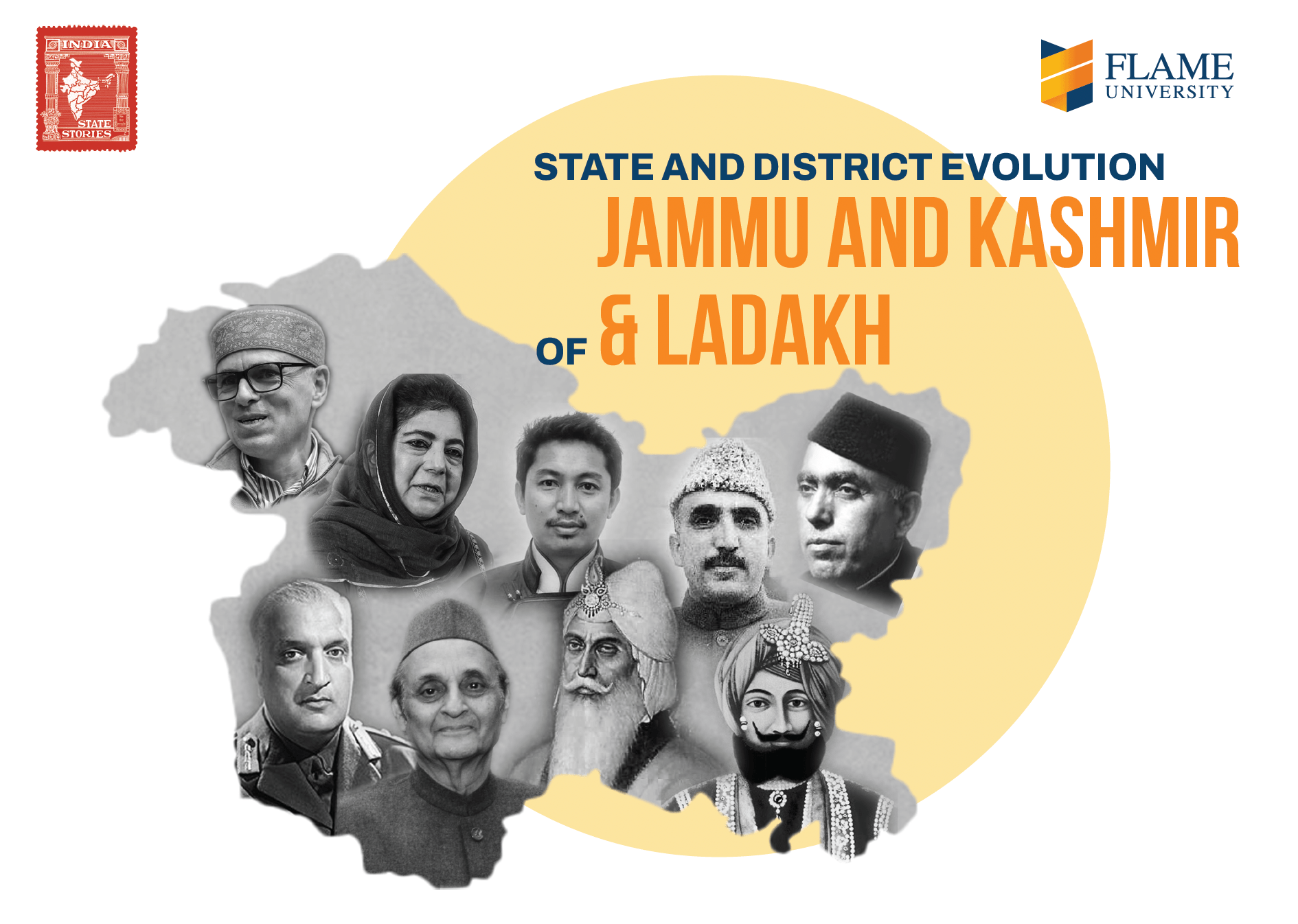 India State Story | Jammu and Kashmir & Ladakh | A2 size poster - Posters - Indic Inspirations