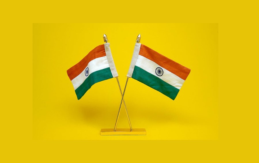 Indian Cross Table Flags Large - Miniature table flags - Indic Inspirations