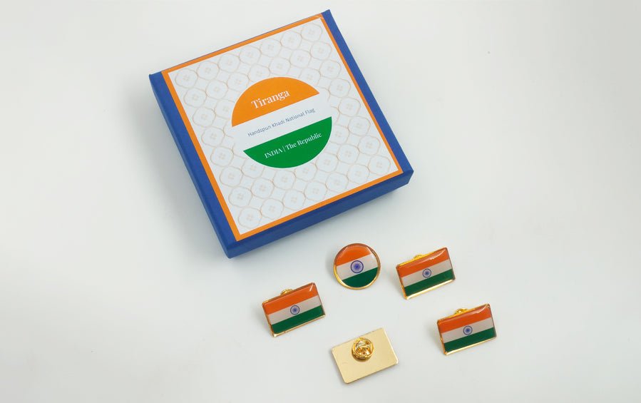 INDIAN FLAG LAPEL PINS RECTANGLE (L) - Set of 5 - Lapel Pins - Indic Inspirations