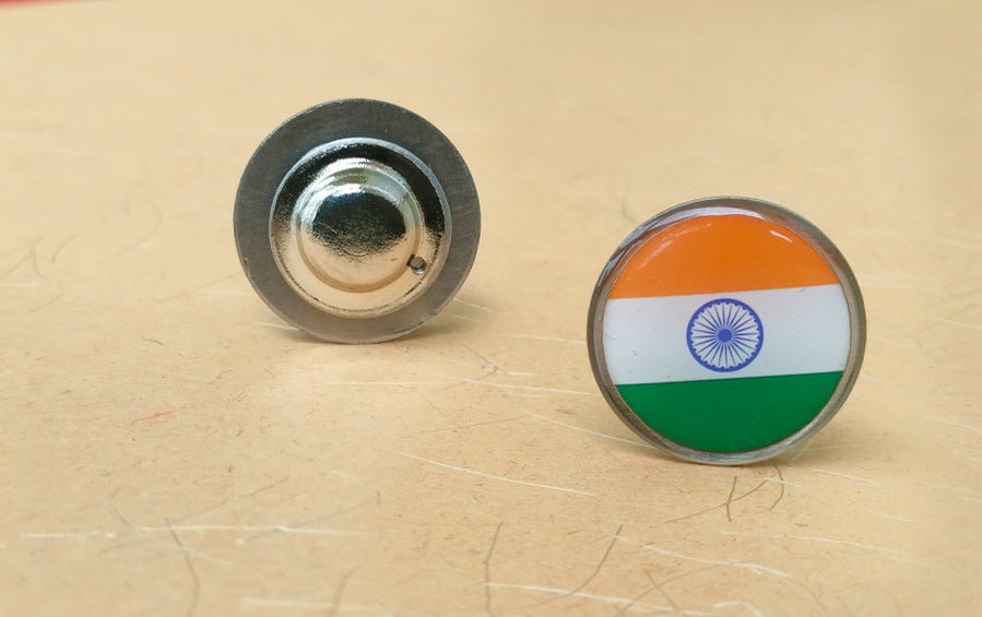 Indian Flag Magnetic Round Lapel Pins | Set of 5 - Lapel Pins - Indic Inspirations