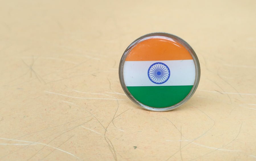Indian Flag Magnetic Round Lapel Pins | Set of 5 - Lapel Pins - Indic Inspirations