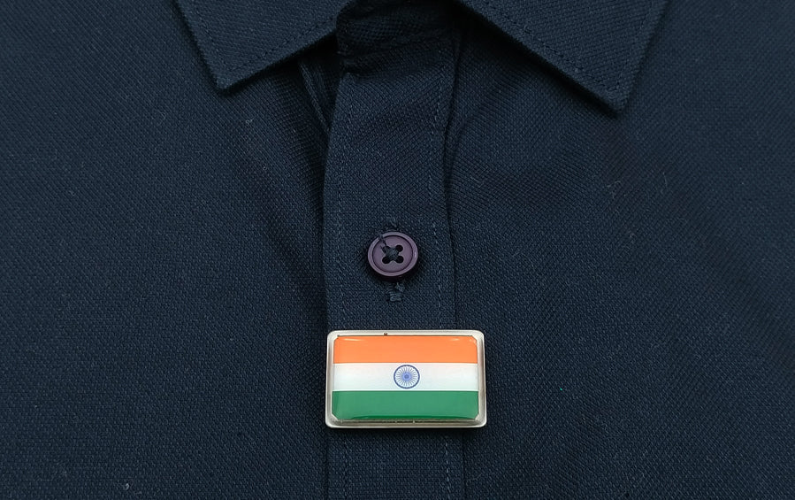 Indian Flag Magnetic Round Lapel Pins | Set of 5 - Lapel Pins - Indic Inspirations