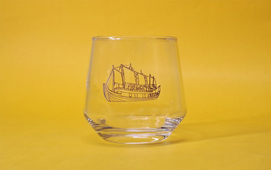 Indian Historical Ships | Whiskey Glasses | Set of 4 - Whiskey Glasses - Indic Inspirations