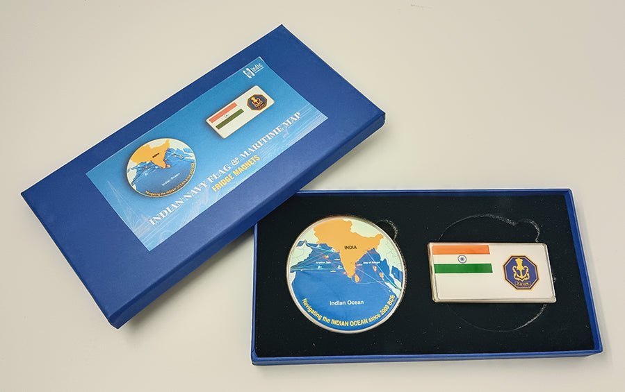Indian Navy Flag & Maritime History | Fridge Magnets | Set of 2 - Fridge Magnets - Indic Inspirations