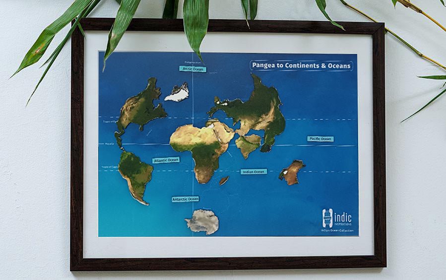 Indian Ocean Formation | Pangea | Magnetic Puzzle | A3 Frame - puzzles - Indic Inspirations