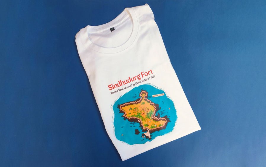 India’s Sea Forts | Sindhudurg | T-Shirt - T-shirts - Indic Inspirations
