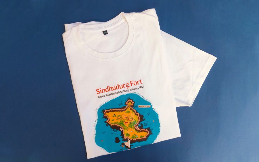 India’s Sea Forts | Sindhudurg | T-Shirt - T-shirts - Indic Inspirations