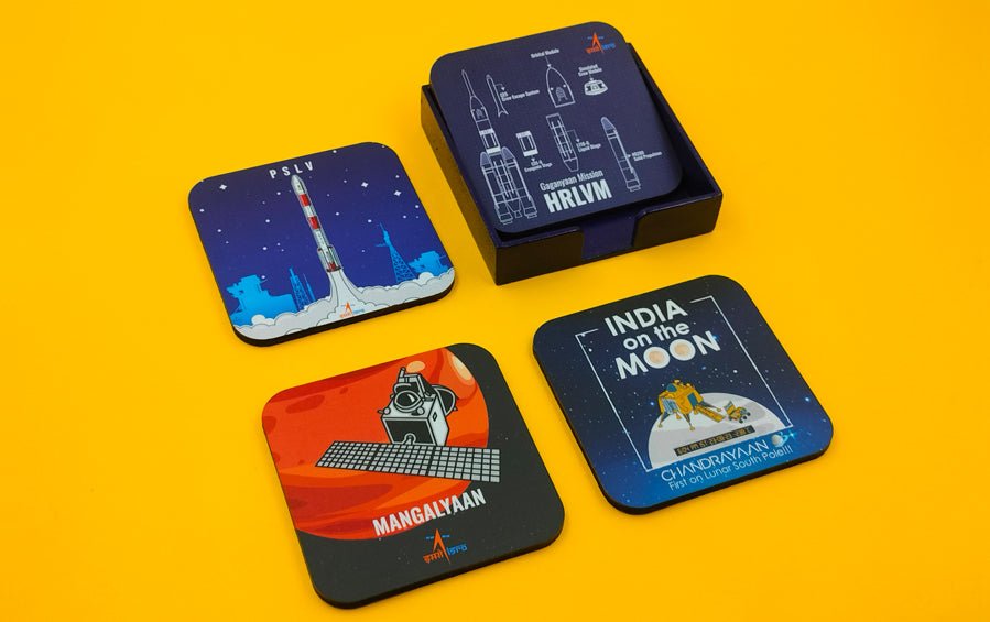 ISRO MISSIONS | Set of 4 Coasters - Coasters - Indic Inspirations