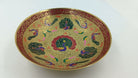 Meenakari Brass Plate With Peacock Design - Wall plates - Indic Inspirations