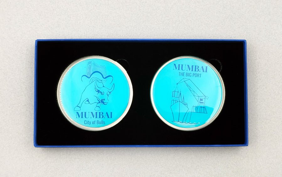 Mumbai | City of Bulls and The Big Port | Fridge Magnet - City souvenirs - Indic Inspirations