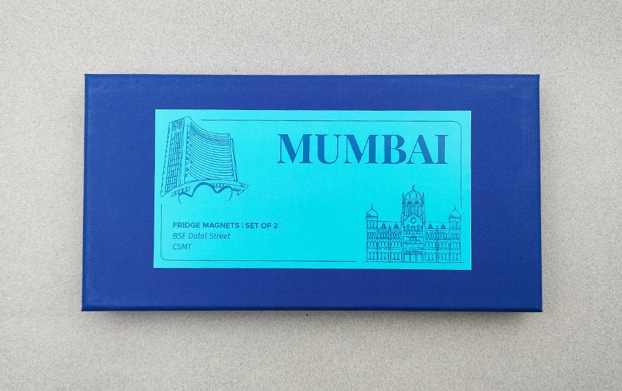 Mumbai | CSMT and BSE - Dalal Street | Fridge Magnets - City souvenirs - Indic Inspirations