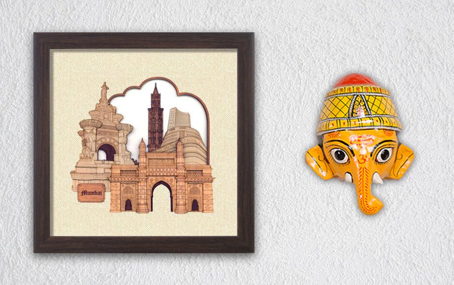 Mumbai Monuments Frame - City souvenirs - indic inspirations