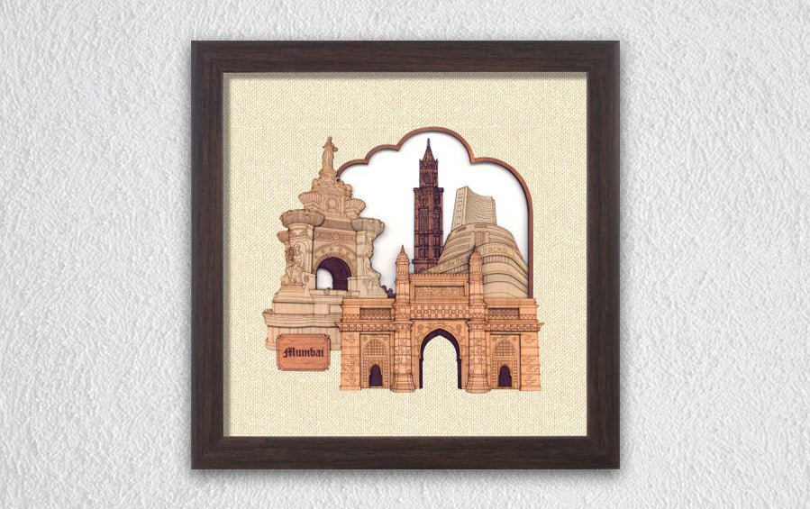 Mumbai Monuments Frame - City souvenirs - indic inspirations