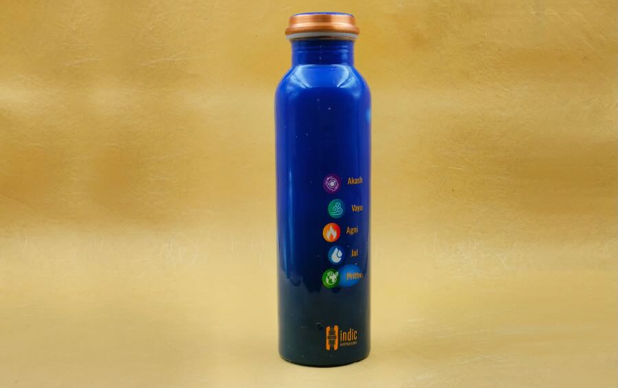 Panchamahabhut | Five Elements | Copper Bottle | 750 ml - Water Bottles - Indic Inspirations