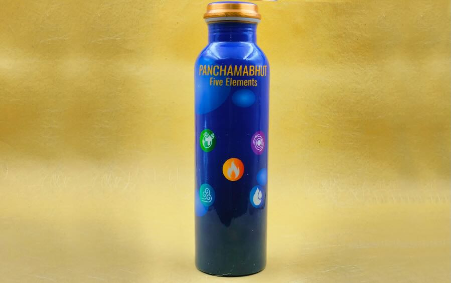 Panchamahabhut | Five Elements | Copper Bottle | 750 ml - Water Bottles - Indic Inspirations