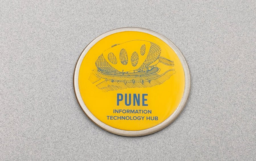 Pune :: Information Technology Hub & Automobile Hub Fridge Magnet - City souvenirs - Indic Inspirations
