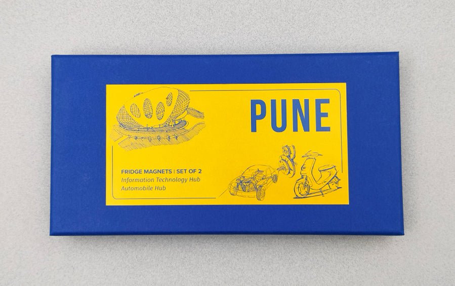 Pune :: Information Technology Hub & Automobile Hub Fridge Magnet - City souvenirs - Indic Inspirations