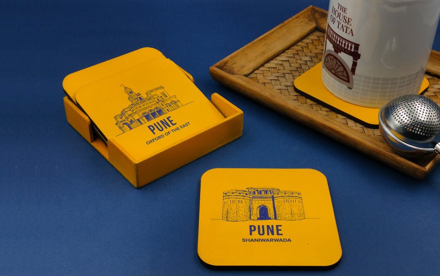 PUNE | Set of 4 Coasters - Coasters - Indic Inspirations