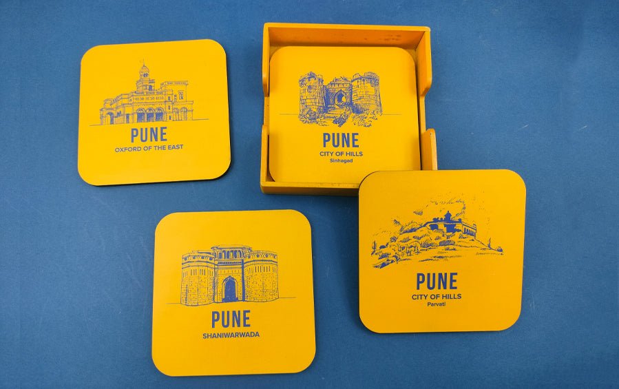 PUNE | Set of 4 Coasters - Coasters - Indic Inspirations