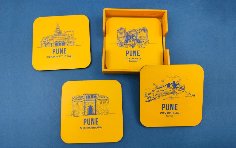 PUNE | Set of 4 Coasters - Coasters - Indic Inspirations