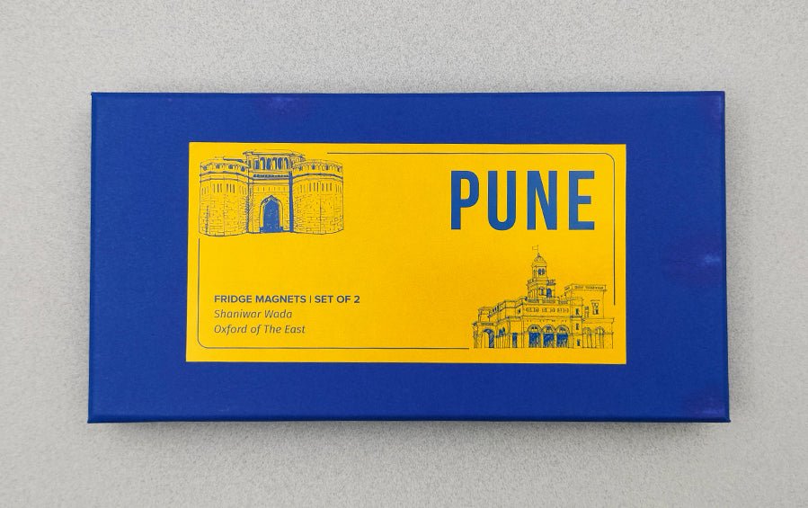 Pune :: Shaniwarwada & Oxford of the East Fridge Magnet - City souvenirs - Indic Inspirations