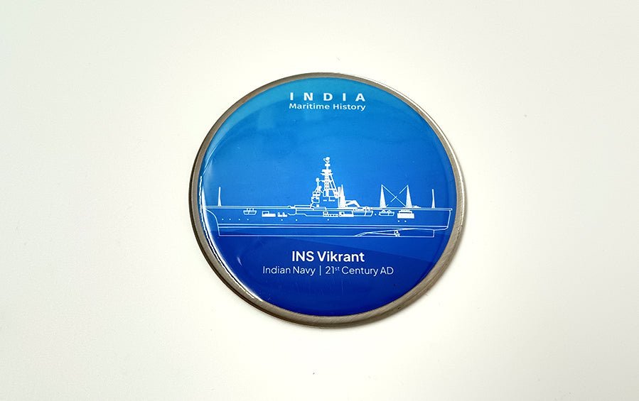 Stitched Ship & INS Vikrant | Fridge Magnets | Set of 2 - Fridge Magnets - Indic Inspirations