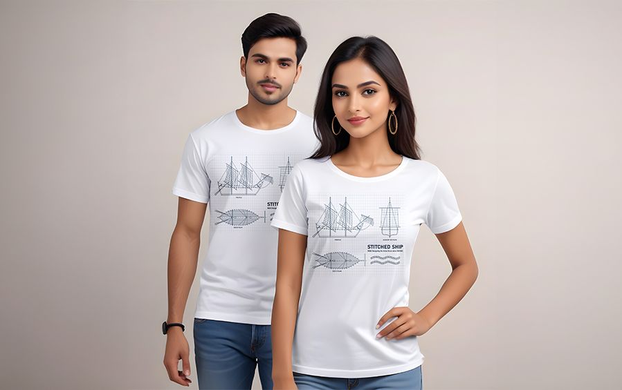 Stitched Ship | T-Shirt - T-shirts - Indic Inspirations