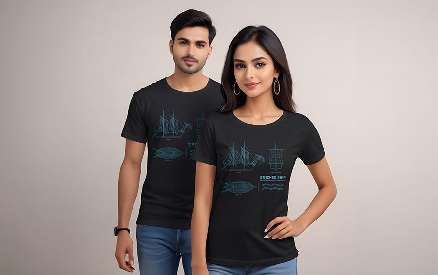 Stitched Ship | T-Shirt - T-shirts - Indic Inspirations