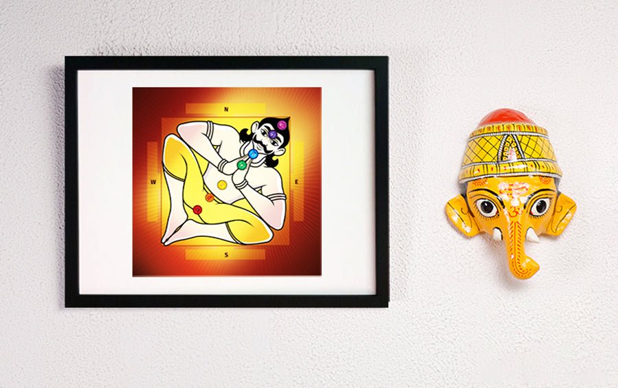 Vastu Purush with Chakras | Painting | A4 Frame - Wall Frames - indic inspirations
