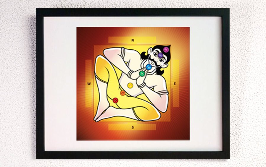 Vastu Purush with Chakras | Painting | A4 Frame - Wall Frames - indic inspirations