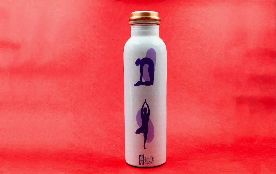 YOGA | Copper Bottle | 750 ml - Water Bottles - Indic Inspirations