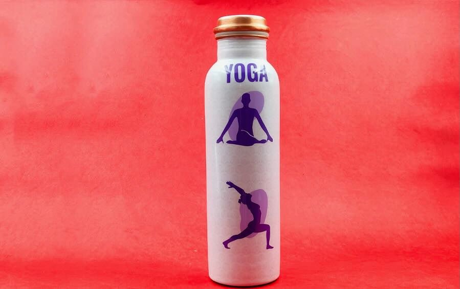 YOGA | Copper Bottle | 750 ml - Water Bottles - Indic Inspirations