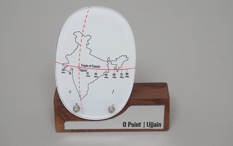 0 Point - UJJAIN Prime Meridian Desk Showpiece - Coins - indic inspirations