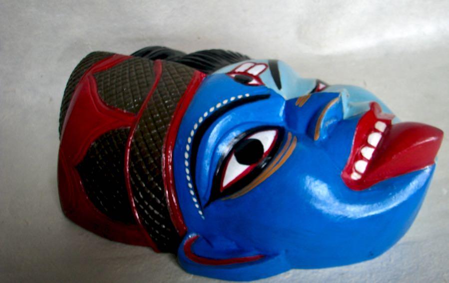 Ardhanarishwara Wooden Mask - Masks - indic inspirations